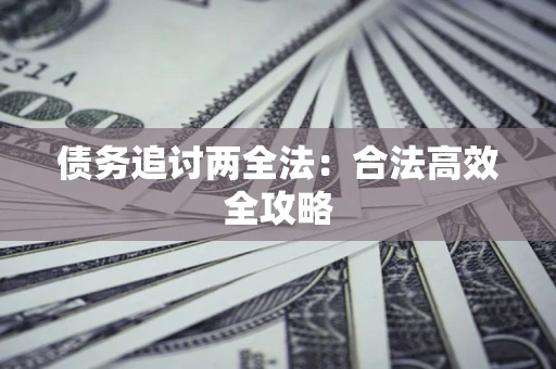 武汉债务追讨两全法：合法高效全攻略