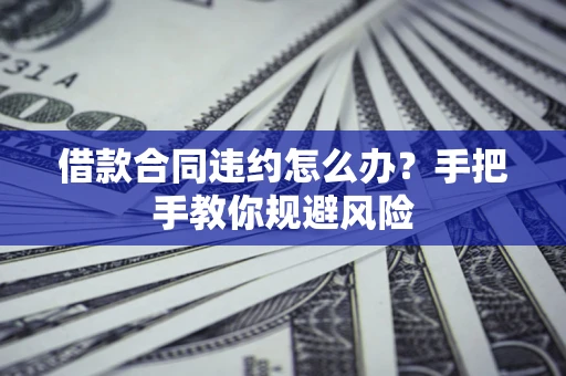 武汉借款合同违约怎么办？手把手教你规避风险
