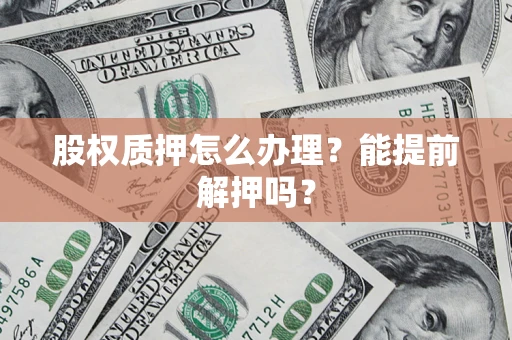武汉股权质押怎么办理？能提前解押吗？
