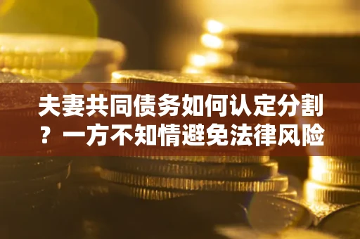 武汉夫妻共同债务如何认定分割？一方不知情避免法律风险必看！